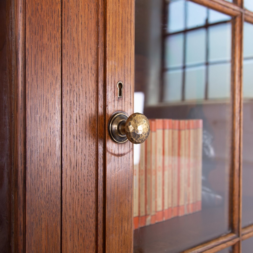 Golden Oak Glazed School Cabinet C1920 View IX