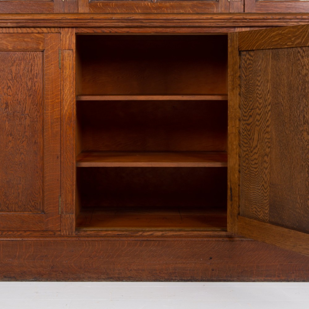 Golden Oak Glazed School Cabinet C1920 View X