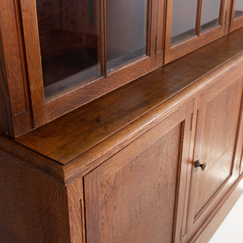 Golden Oak Glazed School Cabinet C1920 View XII