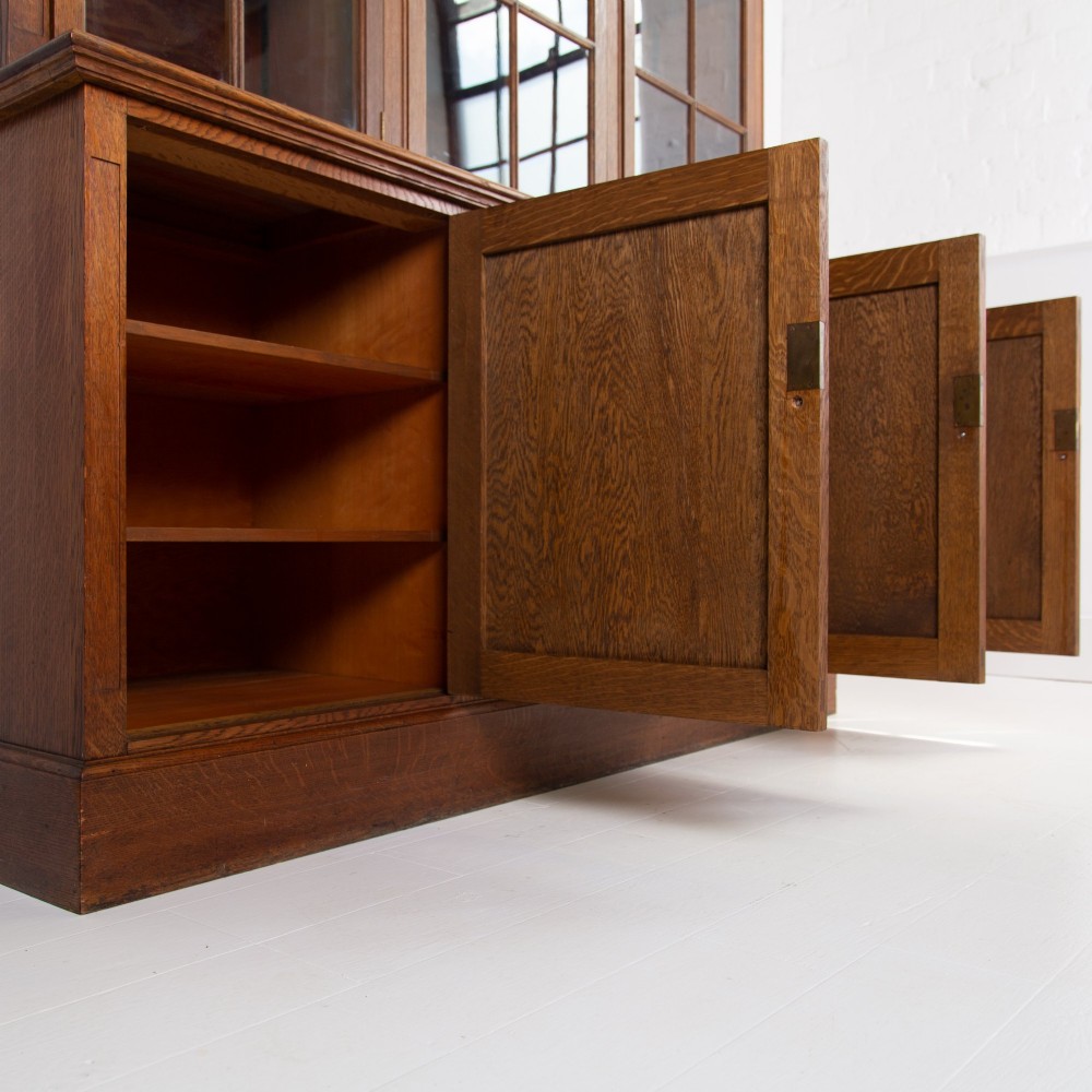 Golden Oak Glazed School Cabinet C1920 View XIV