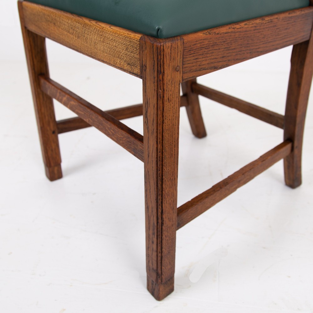 Set of 8 Gordon Russell Arts & Crafts Golden Oak Chairs 1930s View VIII