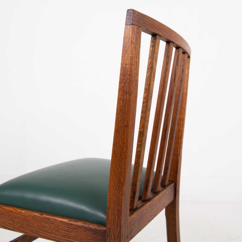 Set of 8 Gordon Russell Arts & Crafts Golden Oak Chairs 1930s View XII