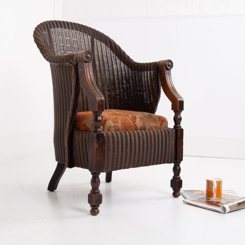 Rare Lloyd Loom and Oak Garden Room Armchair C1930 View II