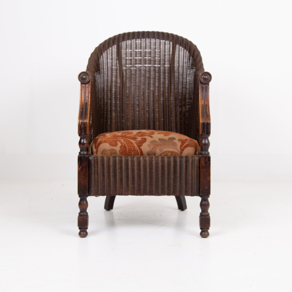 Rare Lloyd Loom and Oak Garden Room Armchair C1930 View III