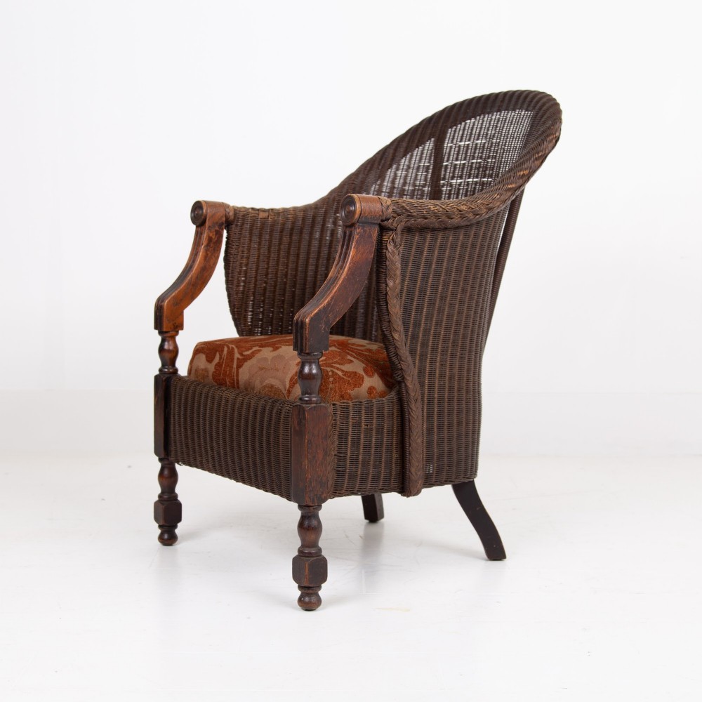 Rare Lloyd Loom and Oak Garden Room Armchair C1930 View IV