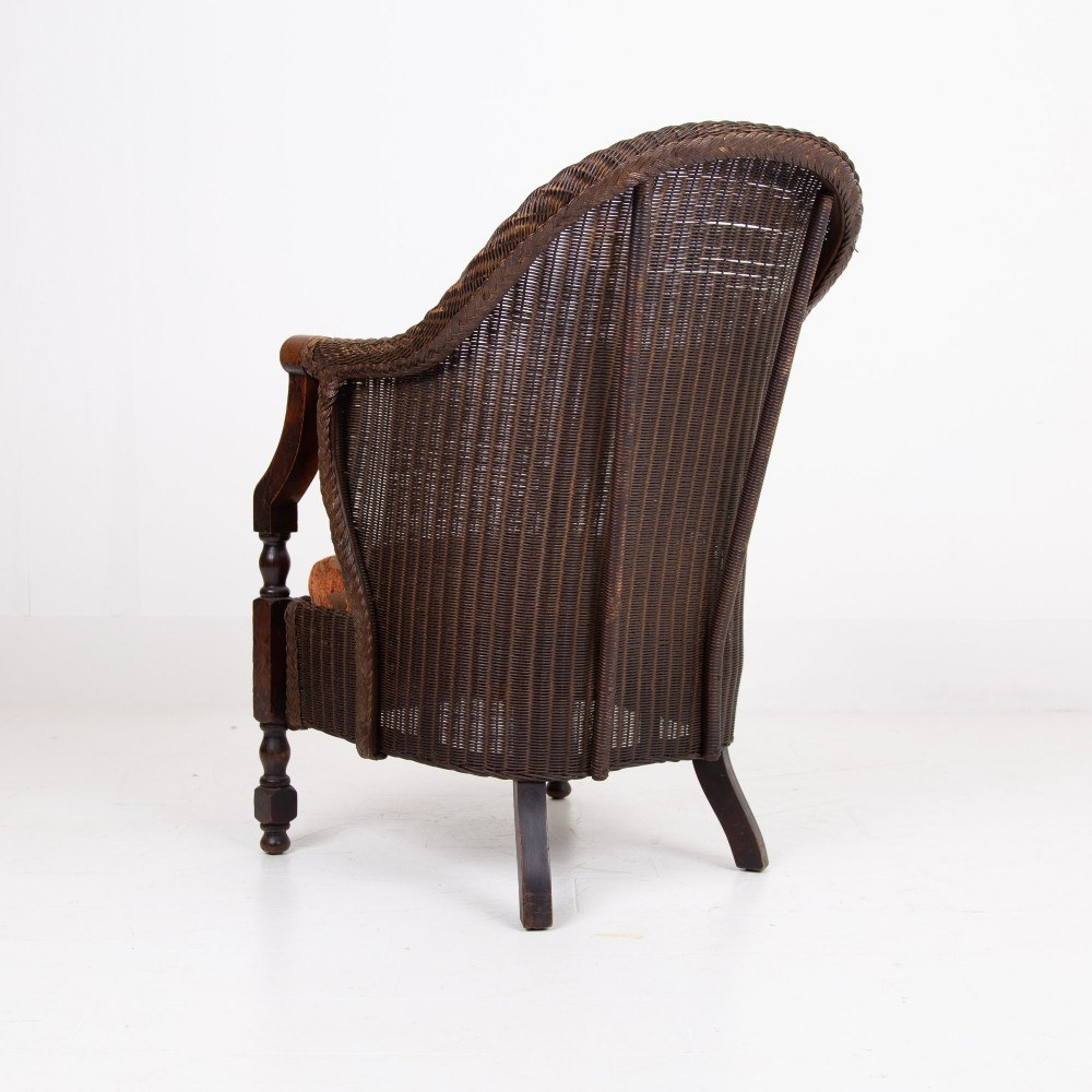 Rare Lloyd Loom and Oak Garden Room Armchair C1930 View V