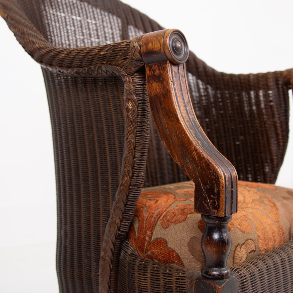 Rare Lloyd Loom and Oak Garden Room Armchair C1930 View VII
