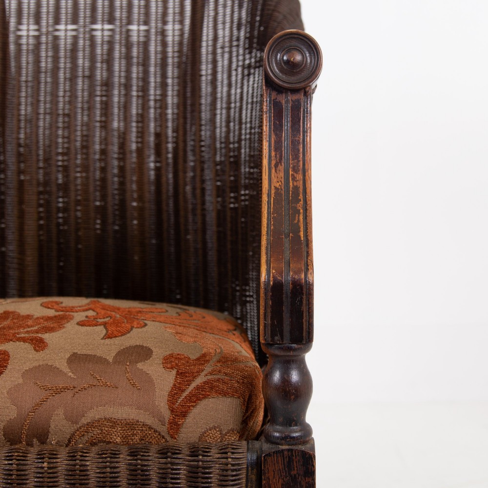 Rare Lloyd Loom and Oak Garden Room Armchair C1930 View X