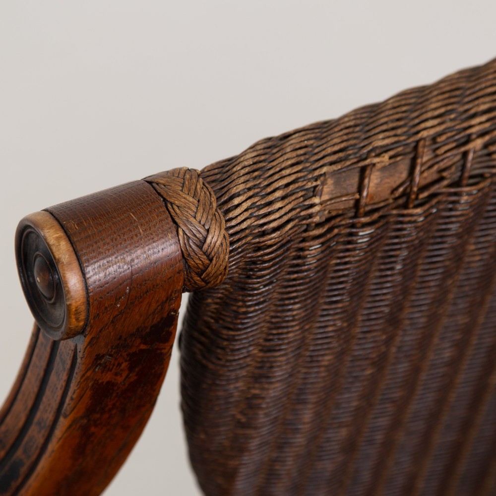 Rare Lloyd Loom and Oak Garden Room Armchair C1930 View XI