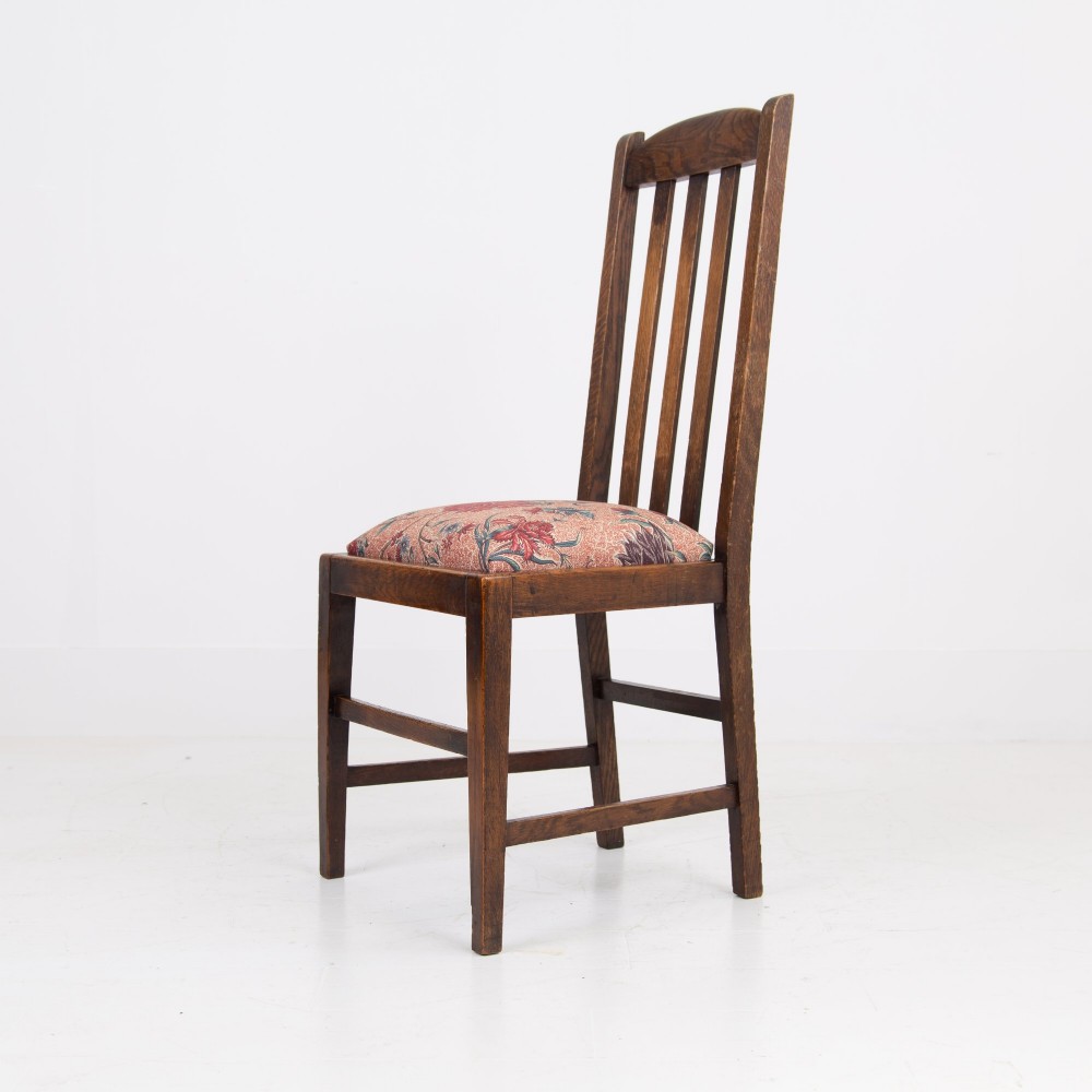 Set of 4 English Oak Arts & Crafts Dining Chairs C1910 View V