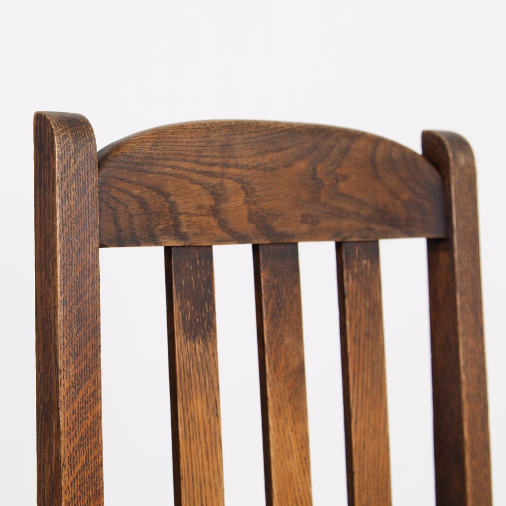 Set of 4 English Oak Arts & Crafts Dining Chairs C1910 View VI