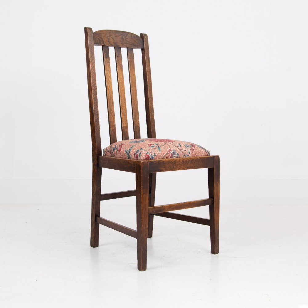 Set of 4 English Oak Arts & Crafts Dining Chairs C1910 View VII