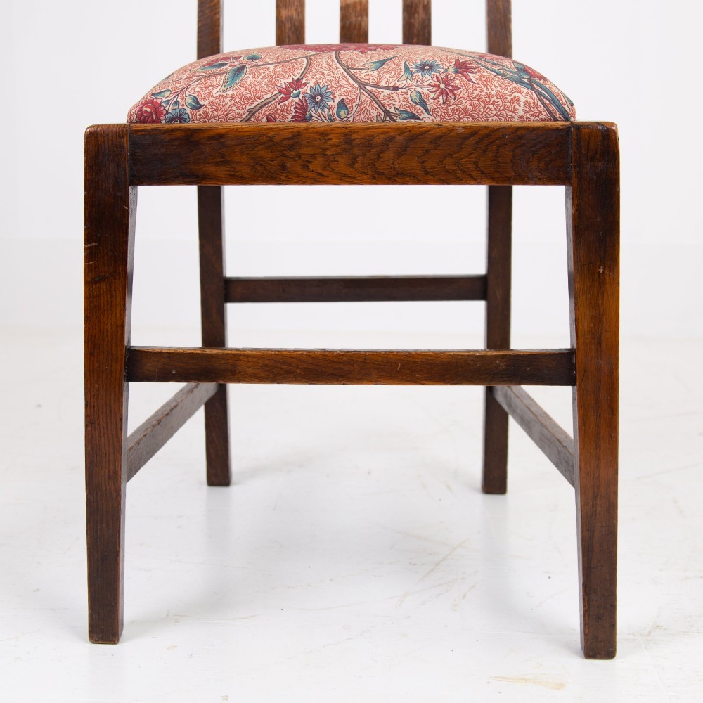 Set of 4 English Oak Arts & Crafts Dining Chairs C1910 View IX