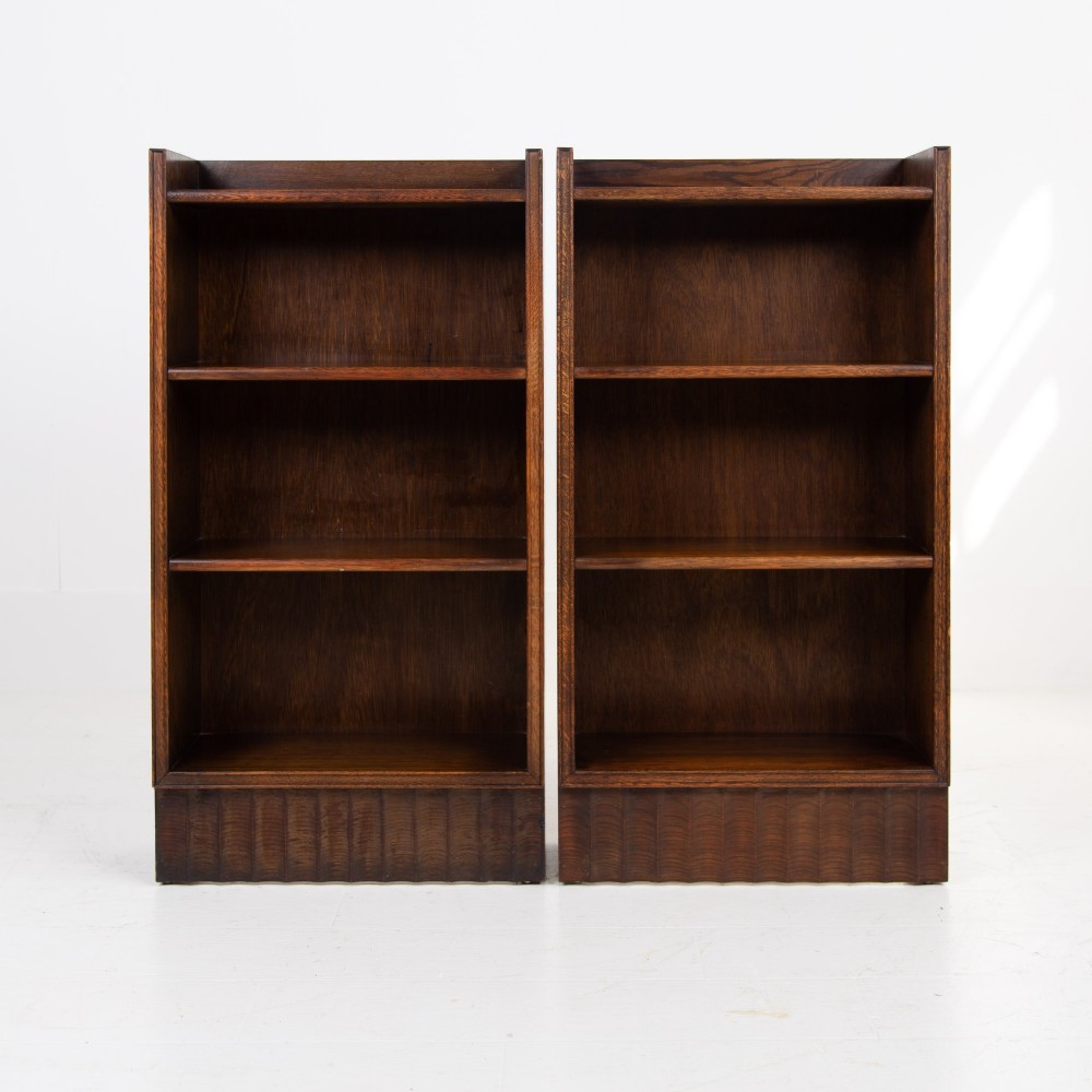 Handsome Pair Of Oak Bookcases C1930
