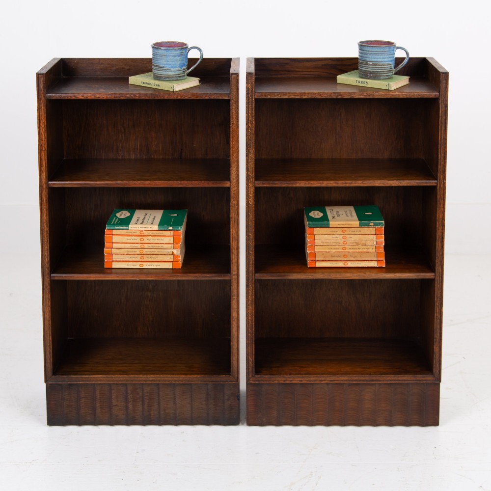 Handsome Pair Of Oak Bookcases C1930 View II