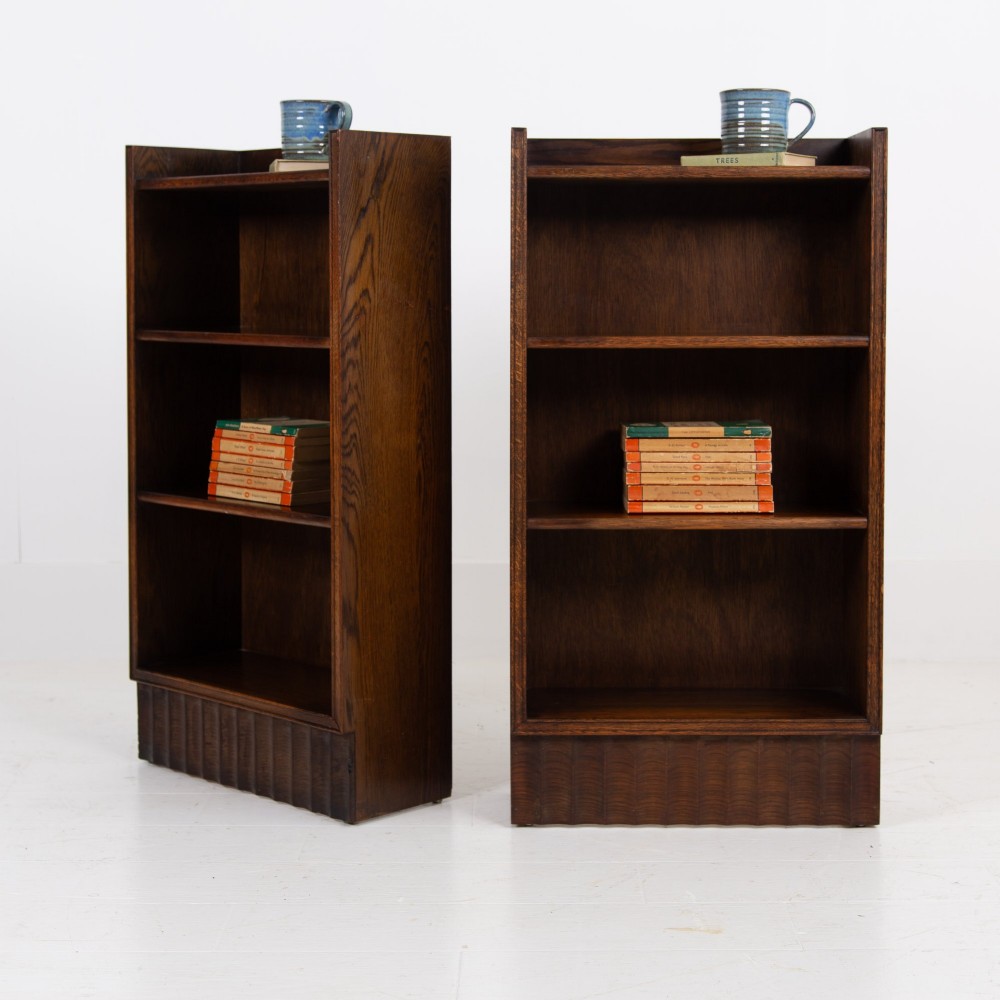 Handsome Pair Of Oak Bookcases C1930 View III