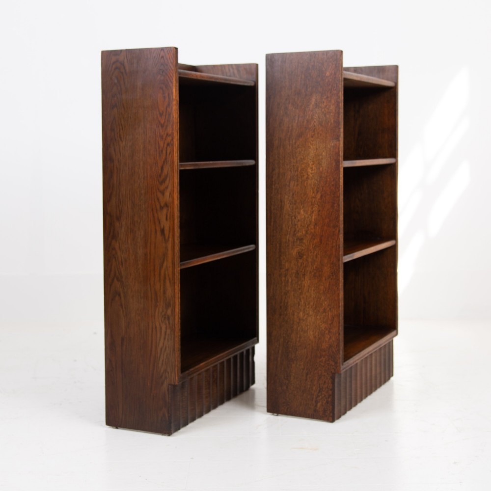 Handsome Pair Of Oak Bookcases C1930 View IV
