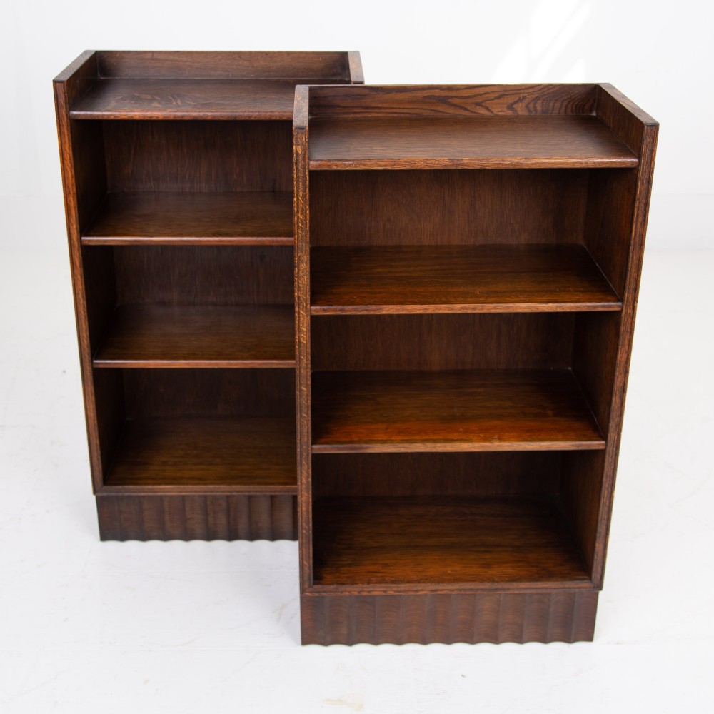 Handsome Pair Of Oak Bookcases C1930 View V