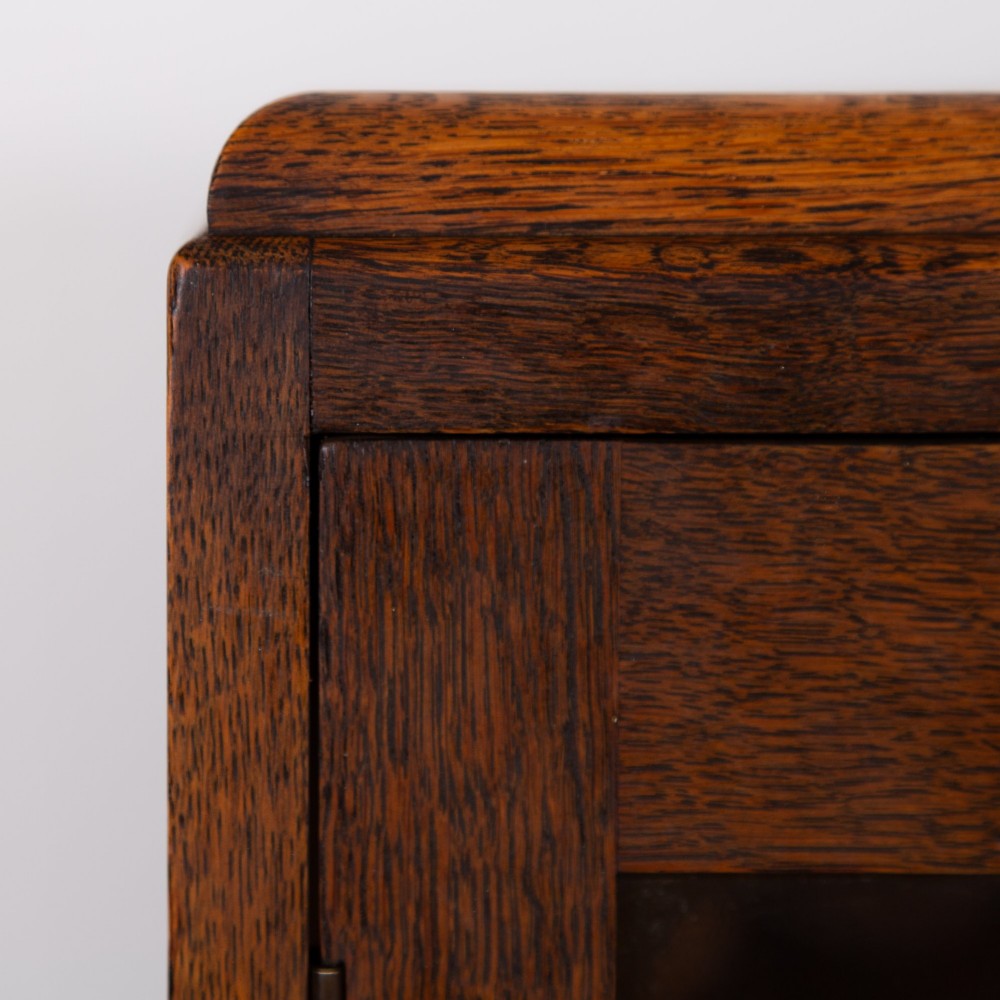 Large Oak Glazed School College Cabinet Bookcase C1930 View IX