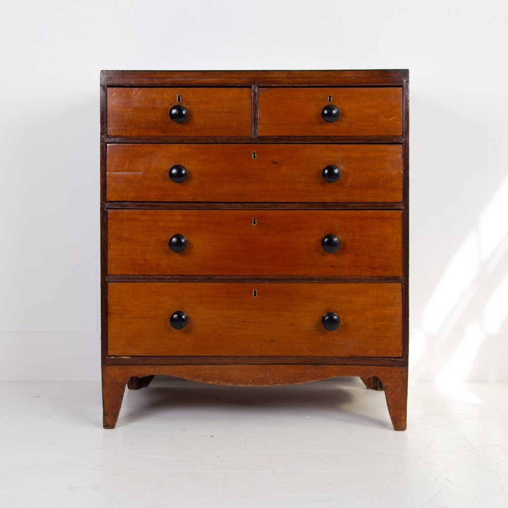 Attractive Georgian Mahogany Country Chest Of Drawers