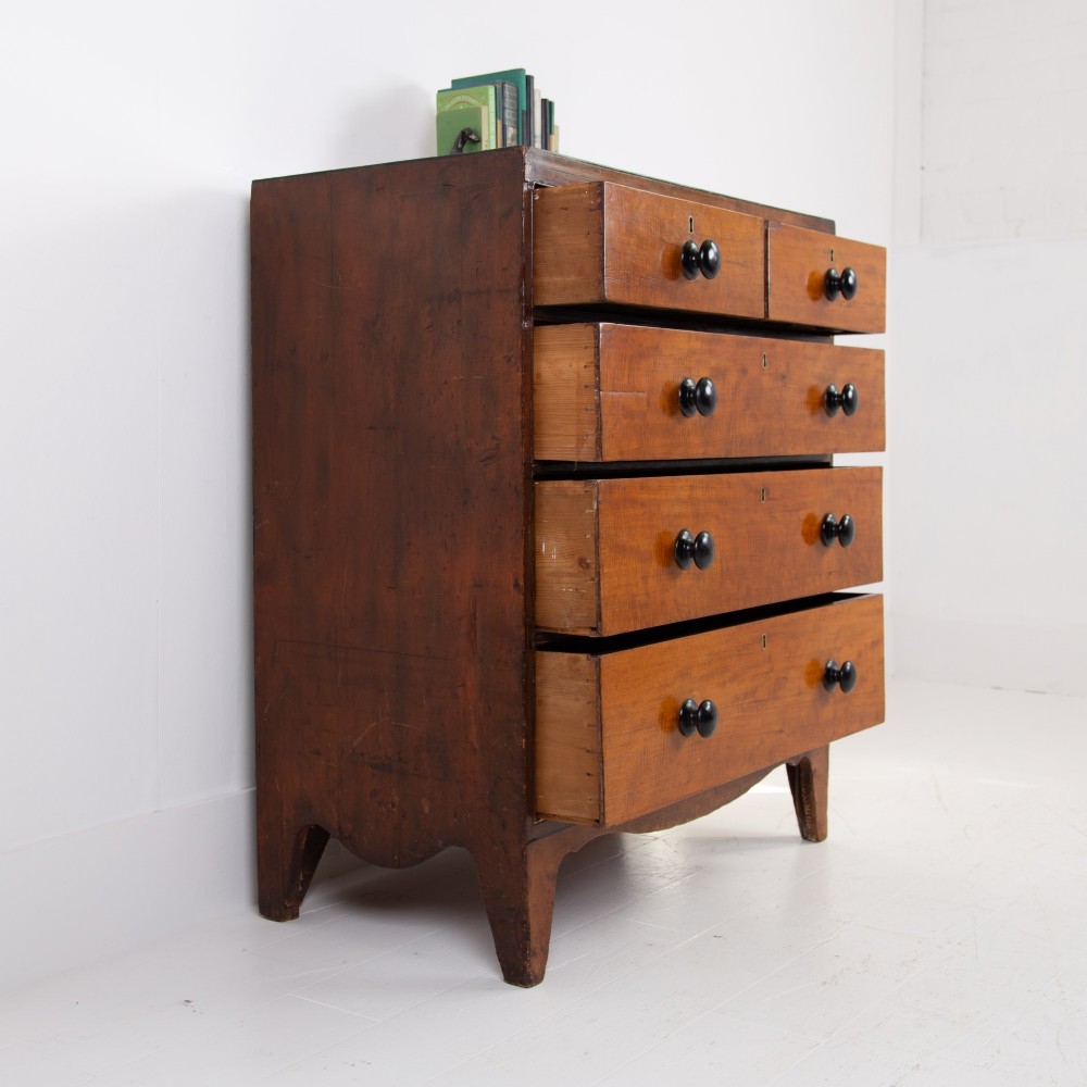 Attractive Georgian Mahogany Country Chest Of Drawers View III