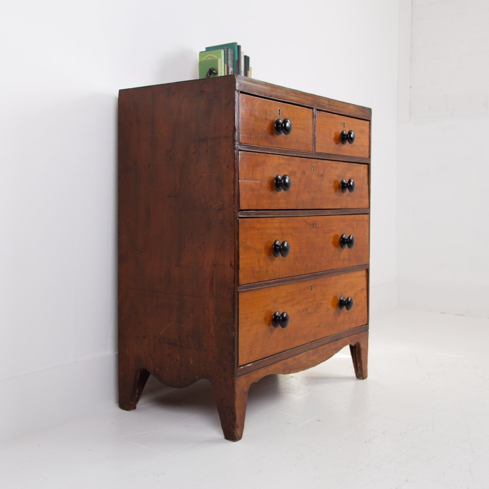 Attractive Georgian Mahogany Country Chest Of Drawers View IV