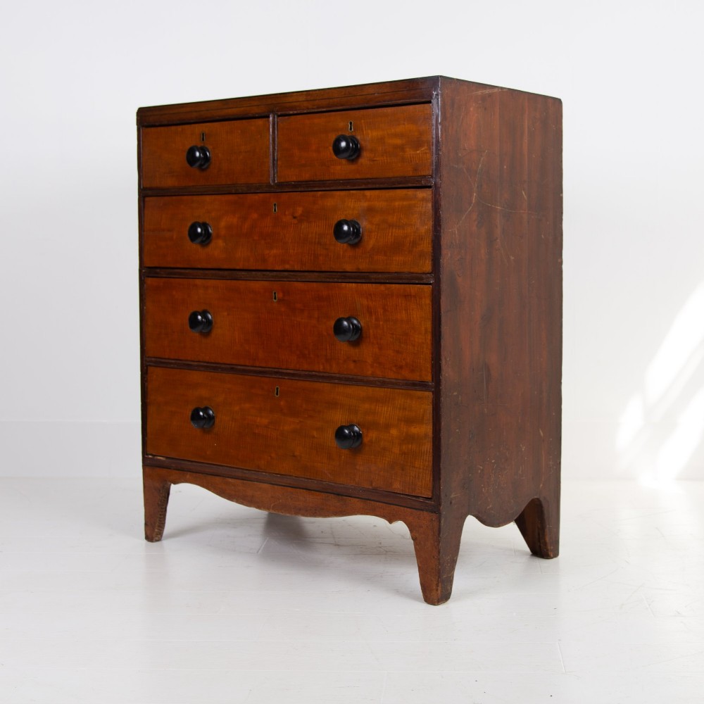 Attractive Georgian Mahogany Country Chest Of Drawers View X