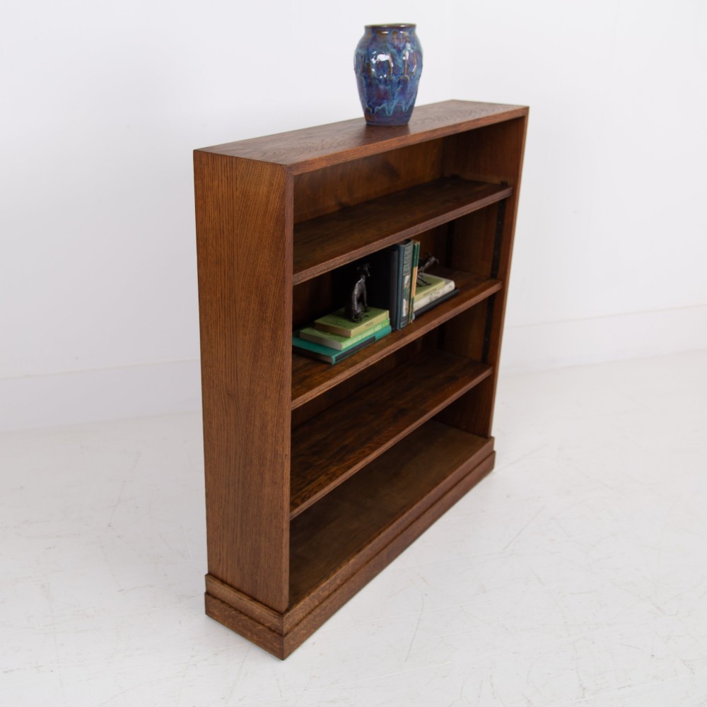 English Oak Open Bookcase by Inglesants 1920s View II
