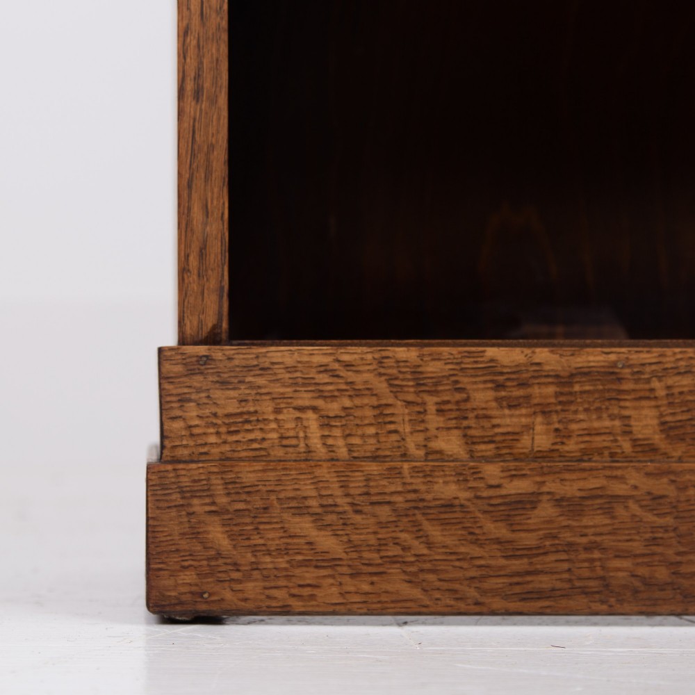 English Oak Open Bookcase by Inglesants 1920s View IV