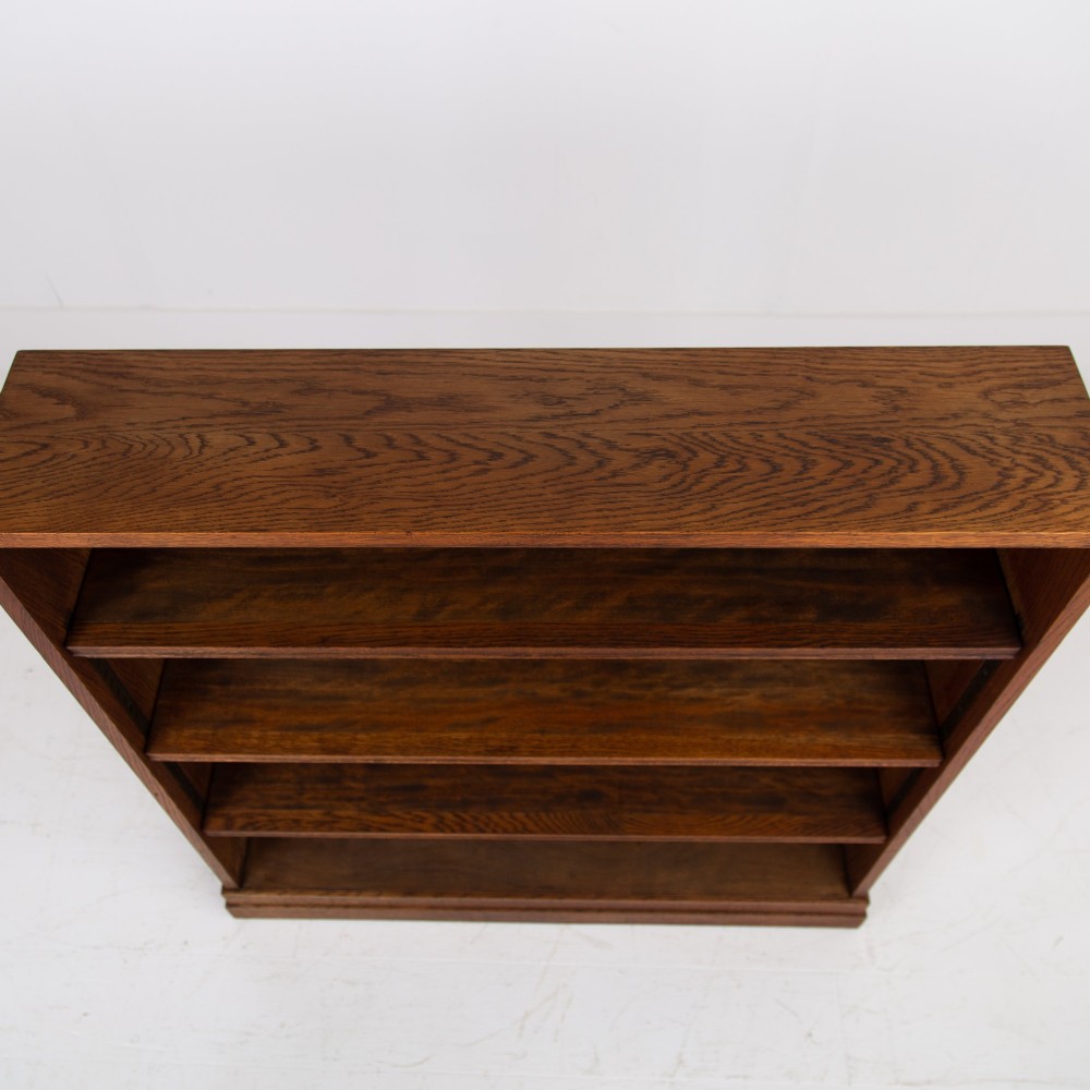 English Oak Open Bookcase by Inglesants 1920s View VI