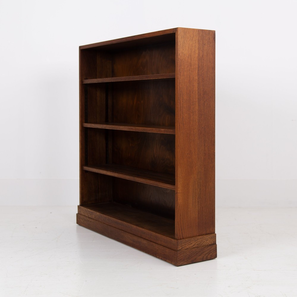 English Oak Open Bookcase by Inglesants 1920s View VIII