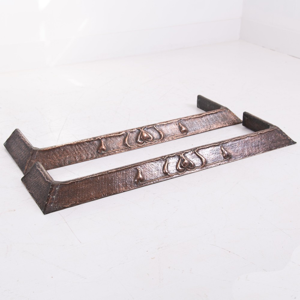 Pair of Arts and Crafts Hammered Copper Fire Fenders 1900s