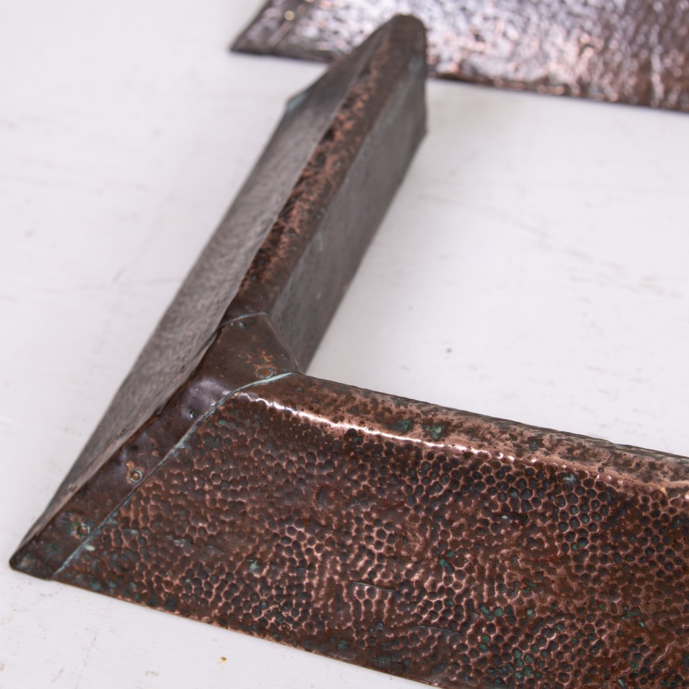 Pair of Arts and Crafts Hammered Copper Fire Fenders 1900s View V