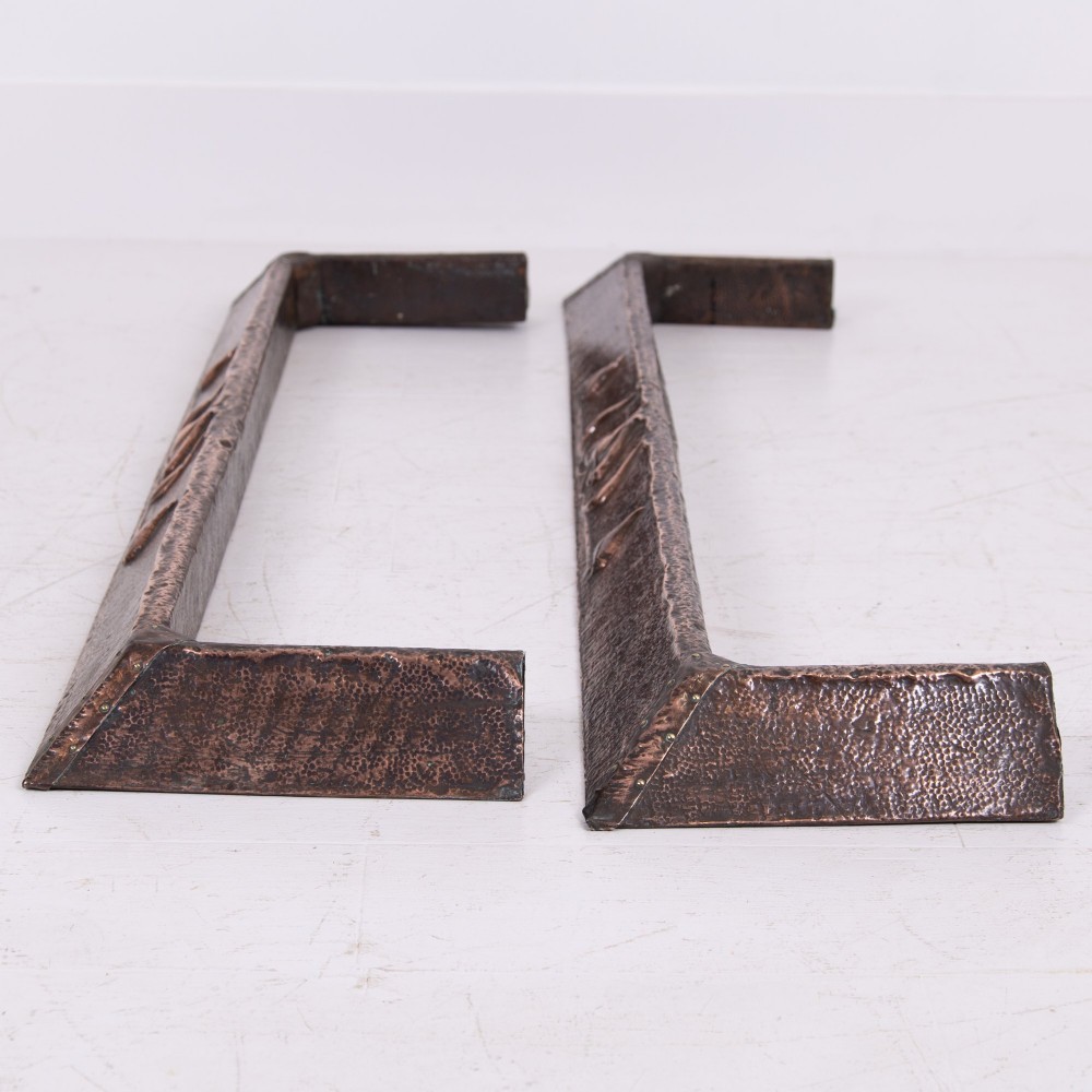 Pair of Arts and Crafts Hammered Copper Fire Fenders 1900s View XI