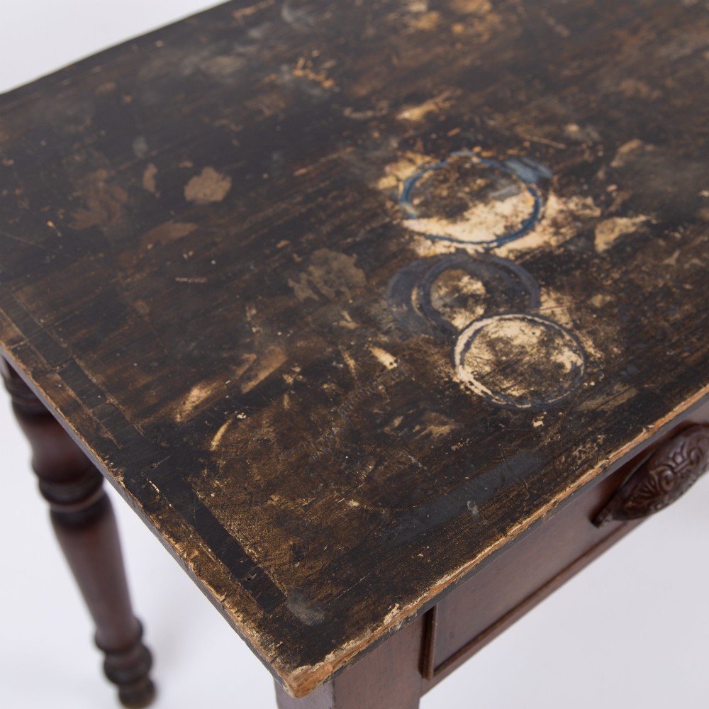 Antique Mid 19th Century 2 Drawer Desk Table 1850 View IX
