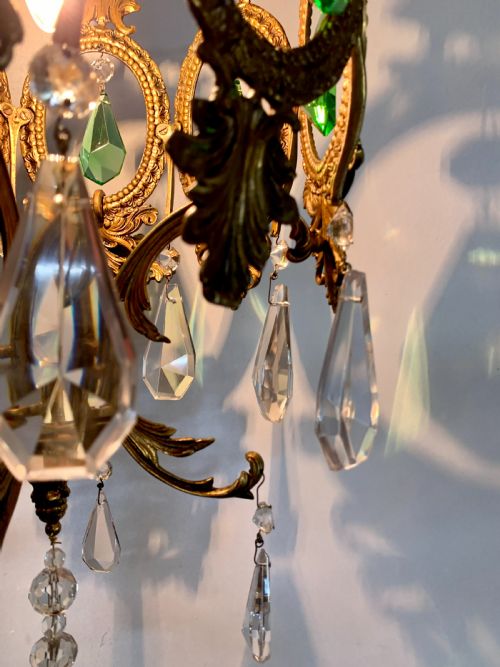 GUIDED BRONZE AND COLOURED CRYSTAL FLORENTINA LAMP - ADDITIONAL PHOTO 3