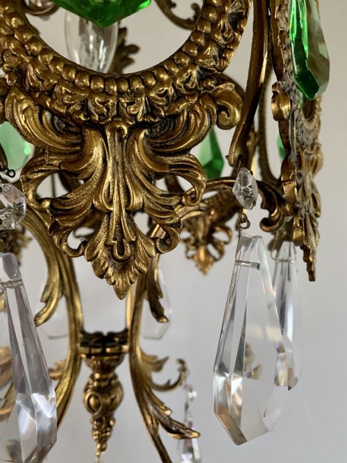 GUIDED BRONZE AND COLOURED CRYSTAL FLORENTINA LAMP - ADDITIONAL PHOTO 8