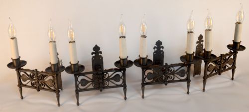 arts and crafts wall lights - CATEGORY: ANTIQUE LIGHTING - DATED 1880