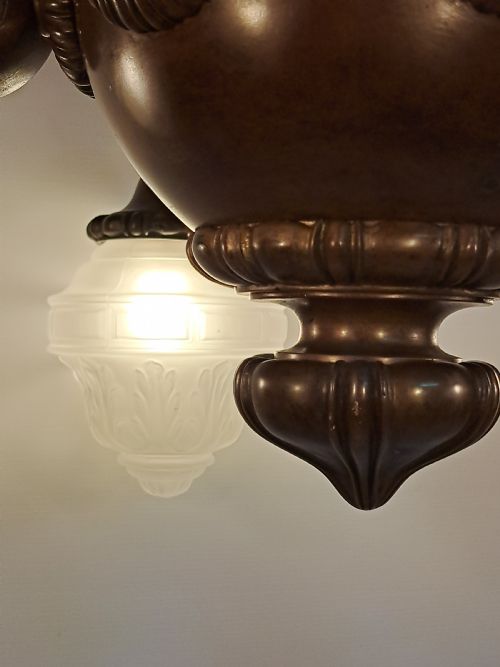 HEAVY BRONZE BAROQUE PALLADIAN CHANDELIER - ADDITIONAL PHOTO 11