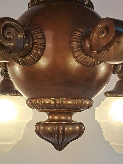 HEAVY BRONZE BAROQUE PALLADIAN CHANDELIER - ADDITIONAL PHOTO 13