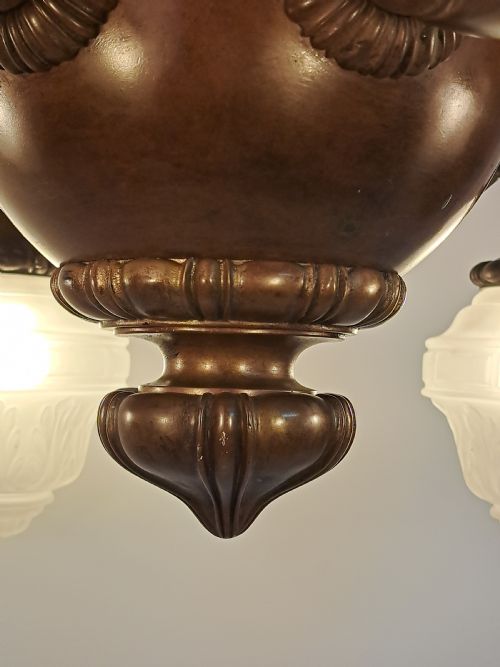 HEAVY BRONZE BAROQUE PALLADIAN CHANDELIER - ADDITIONAL PHOTO 14