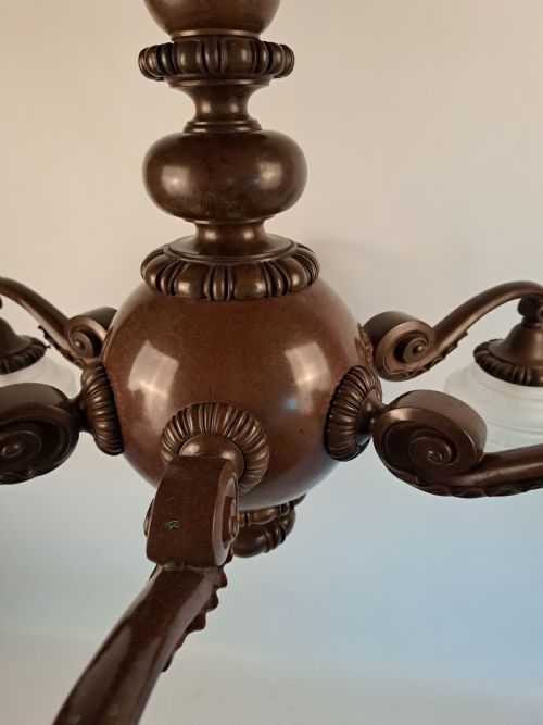 HEAVY BRONZE BAROQUE PALLADIAN CHANDELIER - ADDITIONAL PHOTO 18