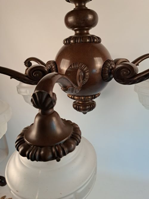 HEAVY BRONZE BAROQUE PALLADIAN CHANDELIER - ADDITIONAL PHOTO 19