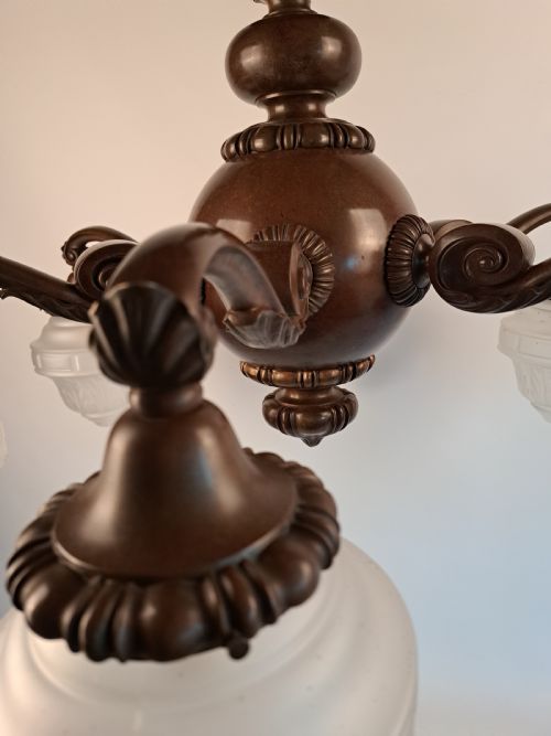 HEAVY BRONZE BAROQUE PALLADIAN CHANDELIER - ADDITIONAL PHOTO 26