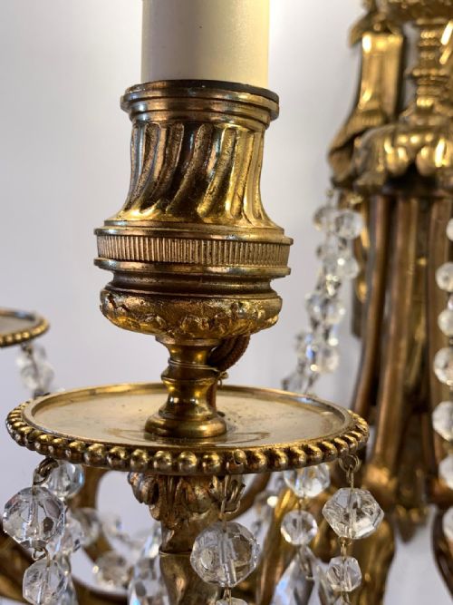 PAIR OF GOLD BRONZE ORMOLU WALL LIGHTS - ADDITIONAL PHOTO 8