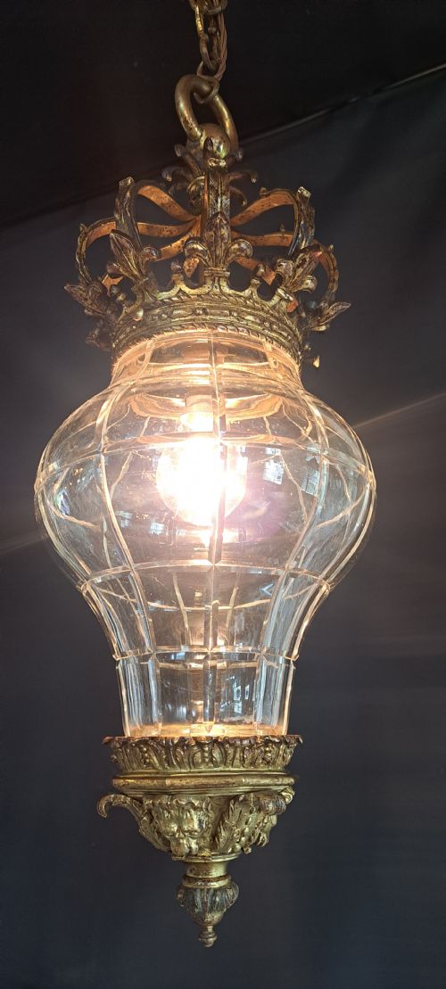 GOLD BRONZE FRENCH LANTERN - ADDITIONAL PHOTO 1