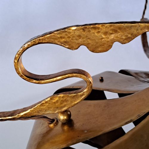 ARTS AND CRAFTS BEATEN COPPER GILDED LAMP - ADDITIONAL PHOTO 3