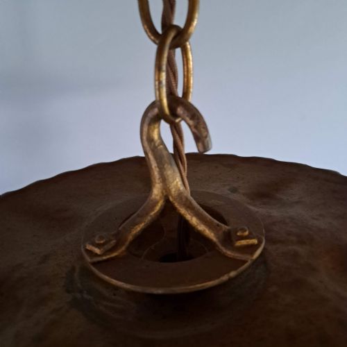 ARTS AND CRAFTS BEATEN COPPER GILDED LAMP - ADDITIONAL PHOTO 7