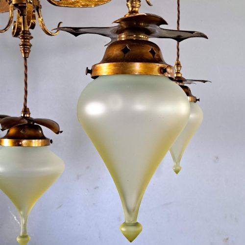 ARTS AND CRAFTS BEATEN COPPER GILDED LAMP - ADDITIONAL PHOTO 10