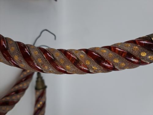 FOUR BOHEMIAN RUBY GLASS CHANDELIER ARMS - ADDITIONAL PHOTO 3